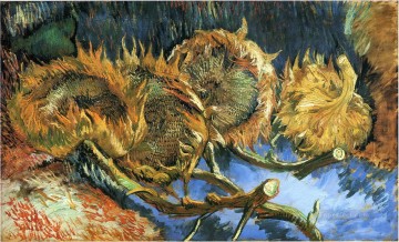  sunflowers Oil Painting - Still Life with Four Sunflowers Vincent van Gogh